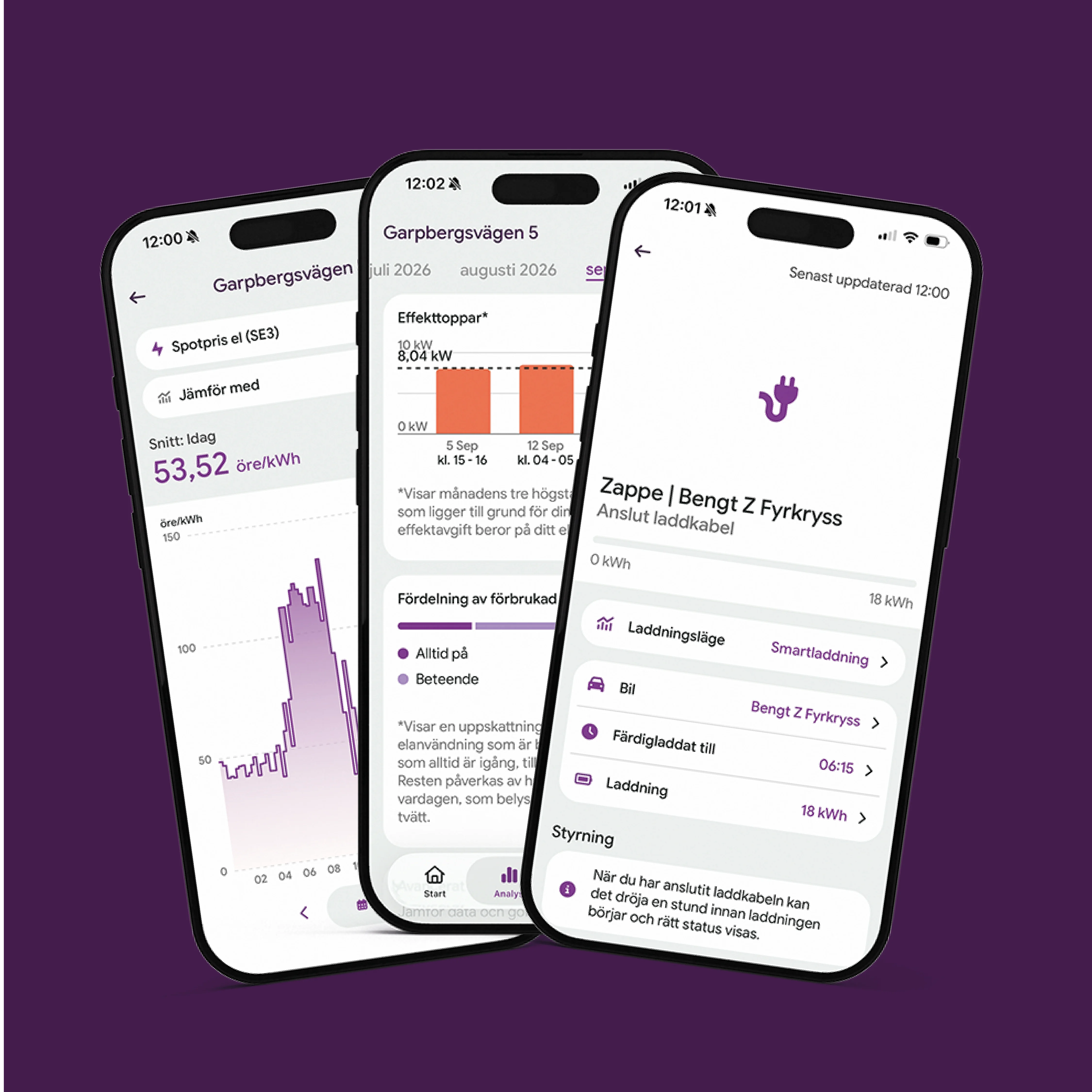 Smart charging and electricity use in Power App