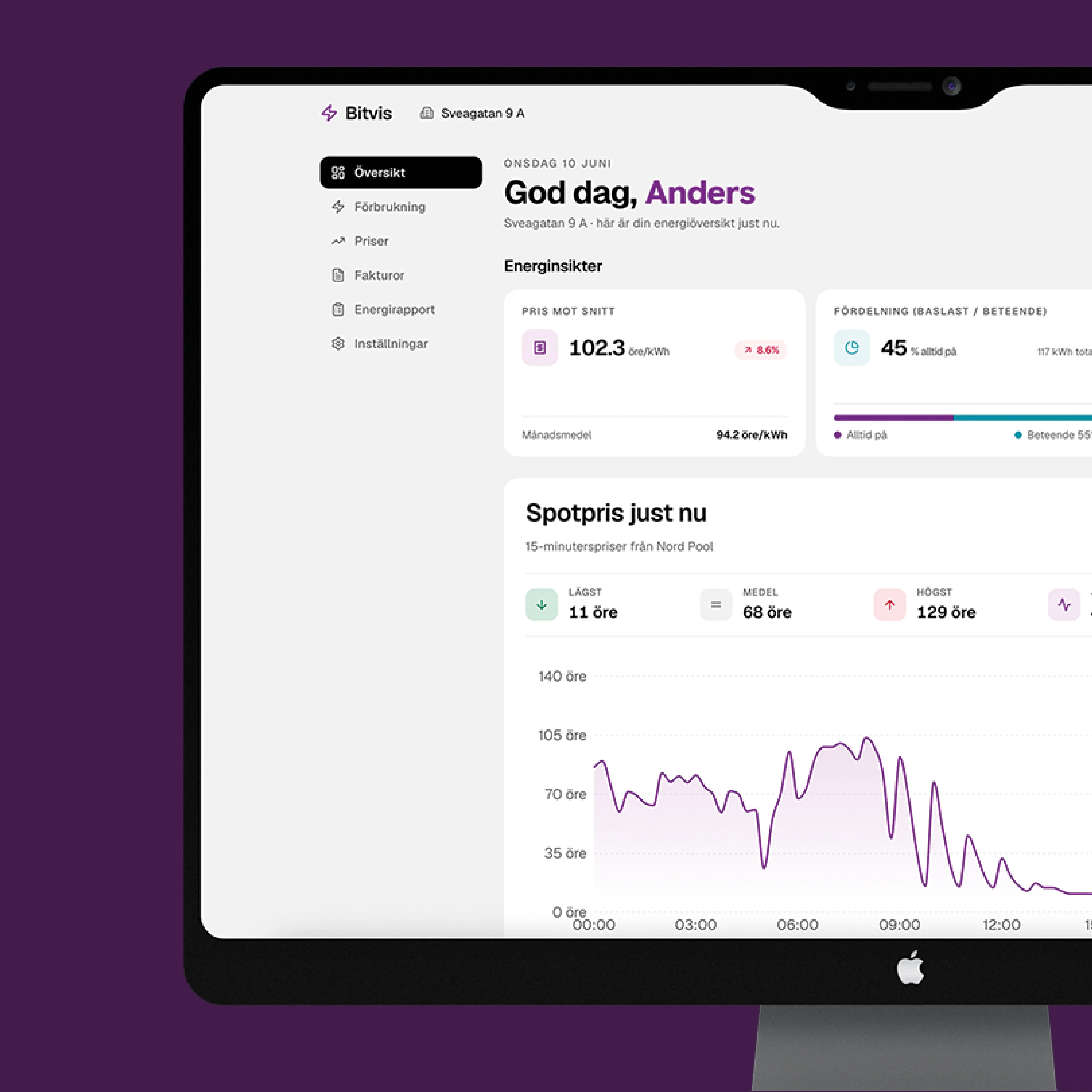Energy overview in My Pages