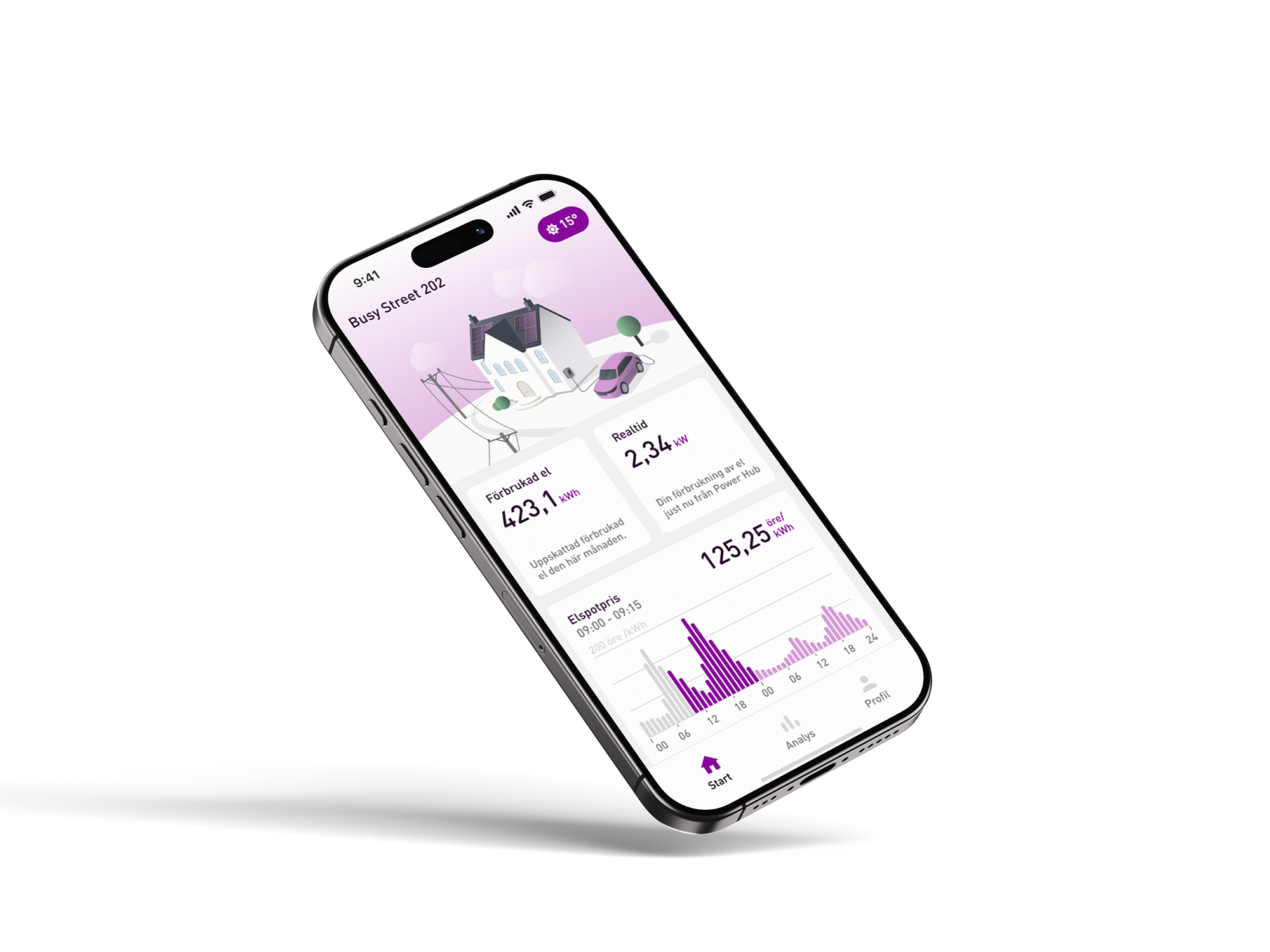 Iphone 16 som visar appens hemskärm